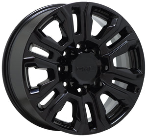 20" GMC Sierra Denali Silverado 2500 3500 Black Wheels Rims Factory OEM Set 5957