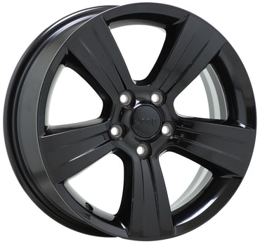 17" Jeep Compass Patriot Gloss Black wheels rims Factory OEM set 2380