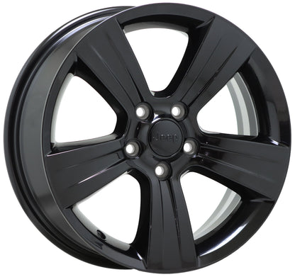17" Jeep Compass Patriot Gloss Black wheels rims Factory OEM set 2380