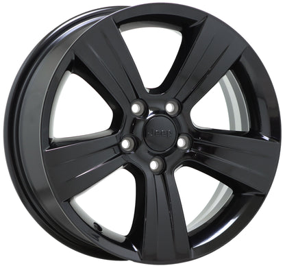 17" Jeep Compass Patriot Gloss Black wheels rims Factory OEM set 2380