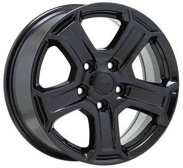 17" Jeep Wrangler Gladiator Gloss Black wheels rims Factory OEM 9216 set 5