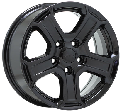 17" Jeep Wrangler Gladiator Gloss Black wheels rims Factory OEM 9216 set 5