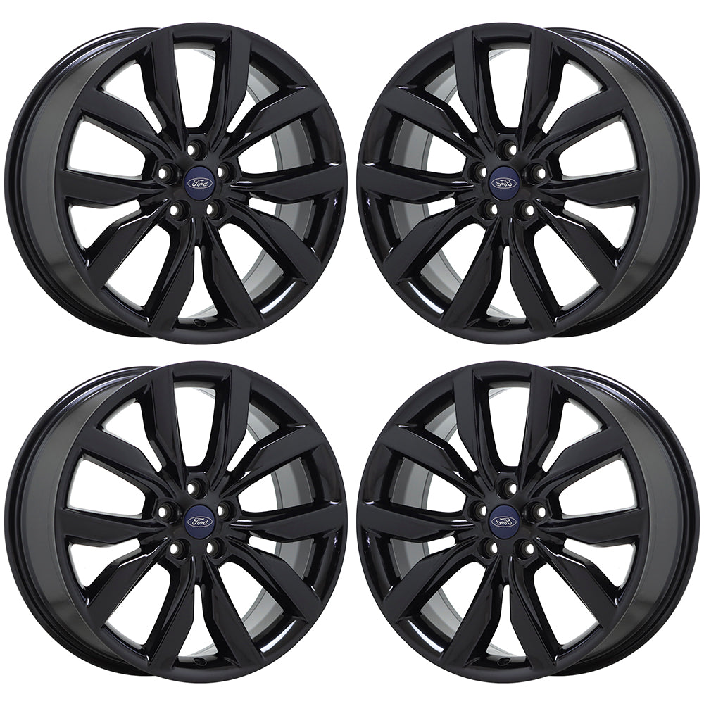 19" Ford Escape Gloss Black wheels rims Factory OEM 2017-2019 set 10112