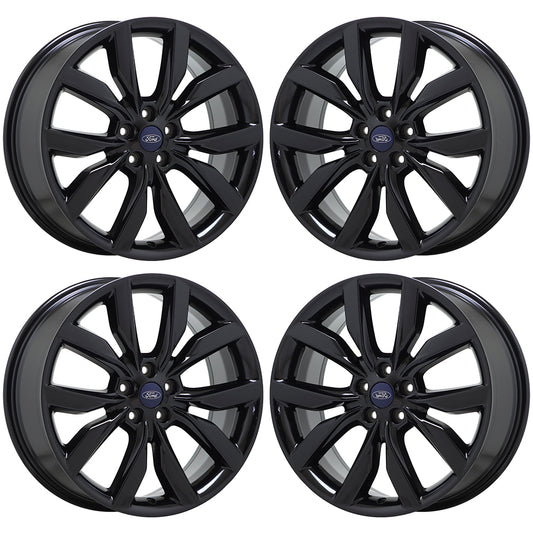 19" Ford Escape Gloss Black wheels rims Factory OEM 2017-2019 set 10112