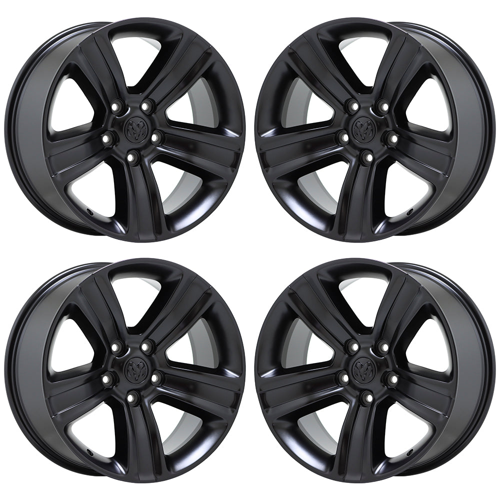 20" Dodge Ram 1500 Truck Satin Black wheels rims Factory OEM set 4 2453