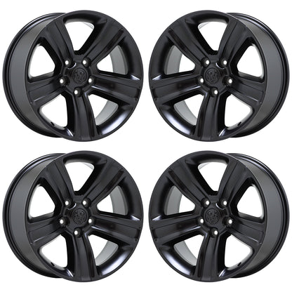 20" Dodge Ram 1500 Truck Satin Black wheels rims Factory OEM set 4 2453
