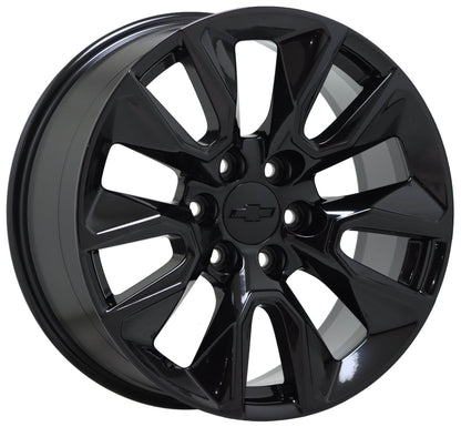 20" Chevrolet Silverado 1500 Gloss Black wheels rims Factory OEM set 5916