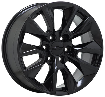 20" Chevrolet Silverado 1500 Gloss Black wheels rims Factory OEM set 5916
