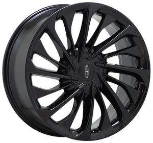 22" Lincoln Aviator Black wheels rims Factory Genuine OEM set 4 10241