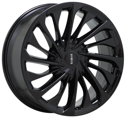 22" Lincoln Aviator Gloss Black wheels rims Factory Genuine OEM set 10241