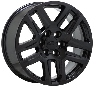 20" Chevrolet Silverado 1500 Truck Gloss Black wheels rims Factory OEM set 5913