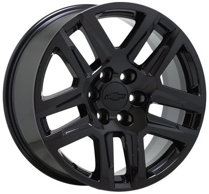 20" Chevrolet Silverado 1500 Truck Gloss Black wheels rims Factory OEM set 5913