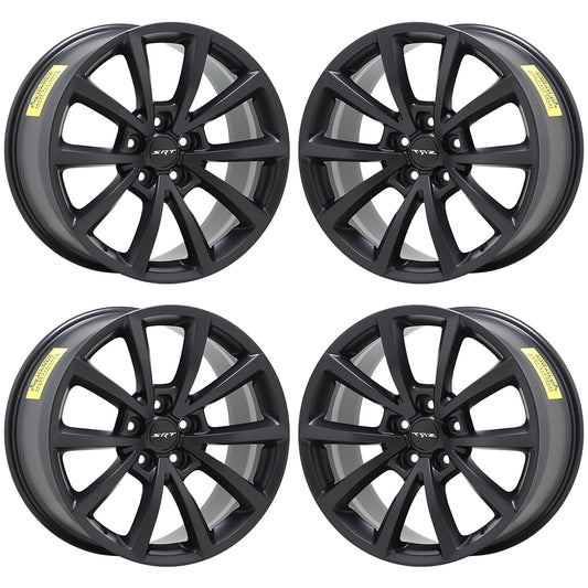 20x10" Jeep Grand Cherokee Trackhawk SRT Satin Black wheels rims OEM set 9182