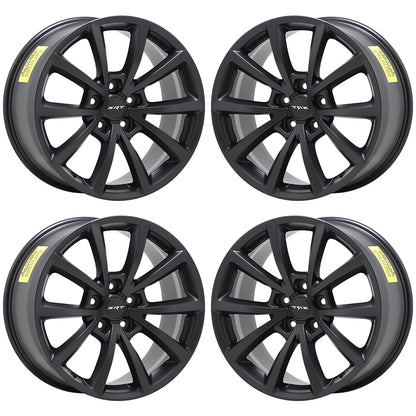20x10" Jeep Grand Cherokee SRT Satin Black wheels rims OEM set 9182 EXCHANGE
