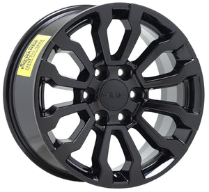 18" GMC Sierra 1500 Yukon Silverado Tahoe Black wheels rims Factory OEM Set 5909