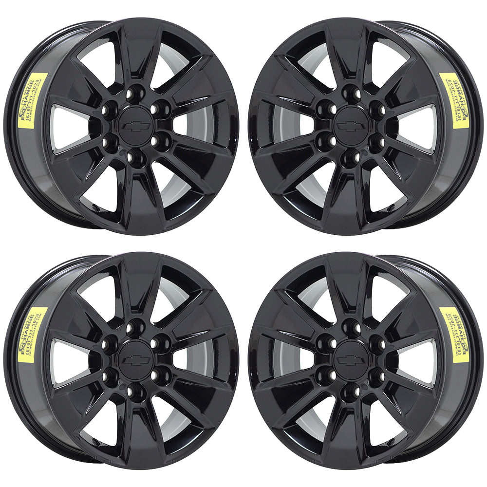 17" Chevrolet Silverado 1500 Truck Gloss Black wheels rims Factory OEM set 5908