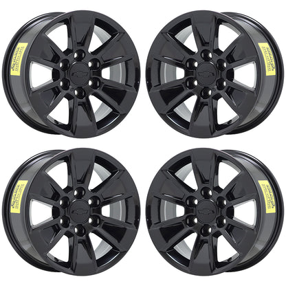 17" Chevrolet Silverado 1500 Truck Gloss Black wheels rims Factory OEM set 5908