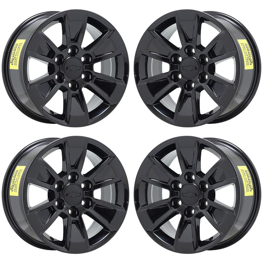 17" Chevrolet Silverado 1500 Truck Gloss Black wheels rims Factory OEM set 5908