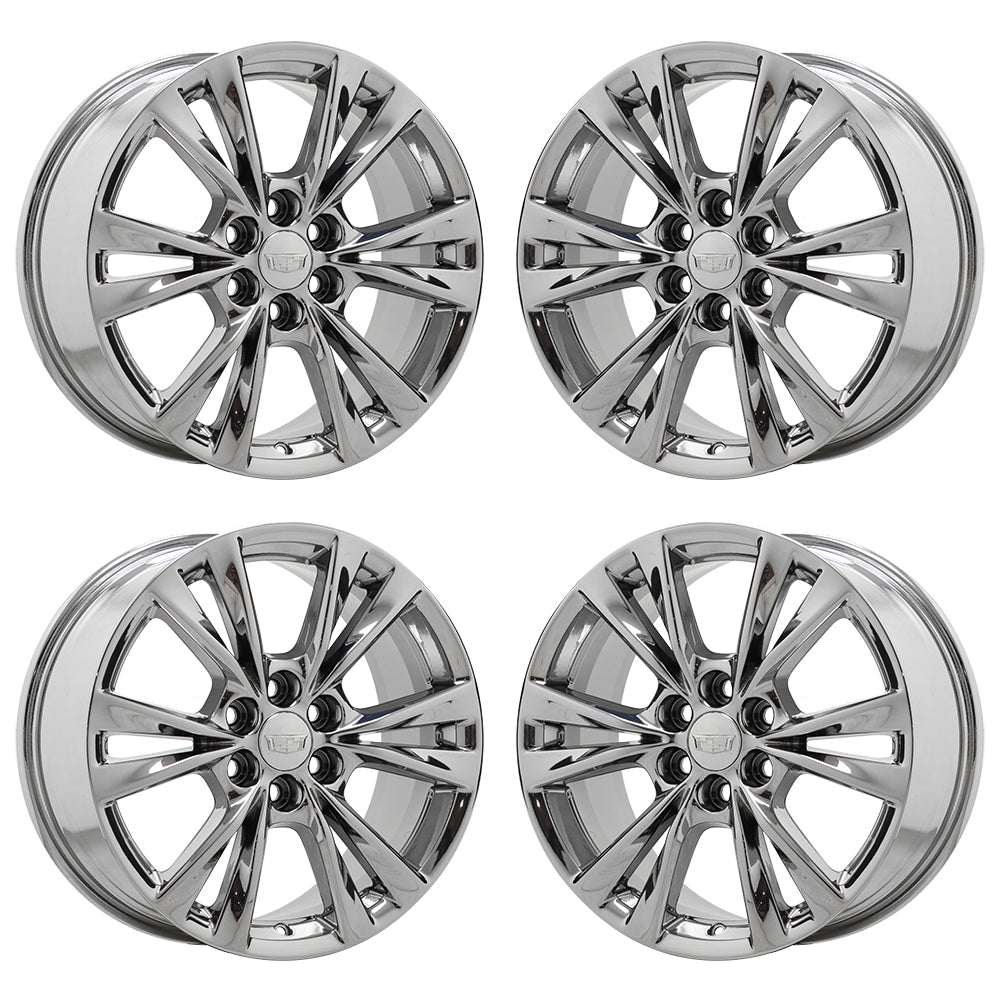 18" Cadillac XT5 XT6 SRX Bright Chrome wheels rims Factory OEM set 4844 4845