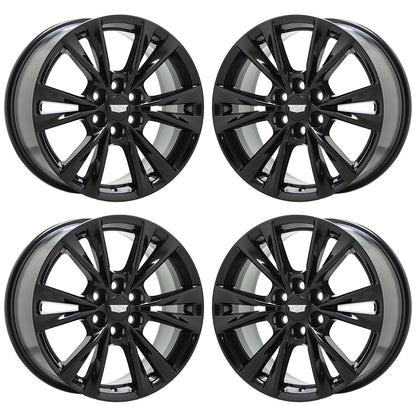 18" Cadillac XT5 XT6 SRX Gloss Black wheels rims Factory OEM set 4844 4845