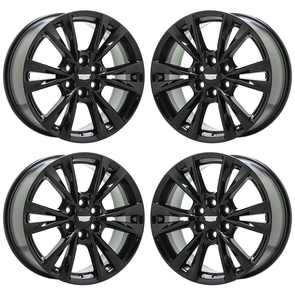 18" Cadillac XT5 XT6 SRX Gloss Black wheels rims Factory OEM set 4844 4845