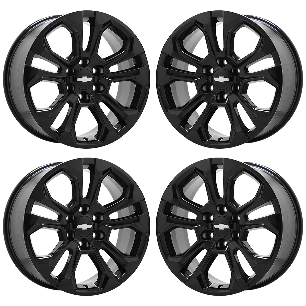20" Chevrolet Silverado 1500 Gloss Black wheels rims Factory OEM Set 14090