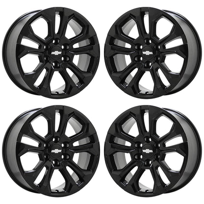 20" Chevrolet Silverado 1500 Gloss Black wheels rims Factory OEM Set 14090