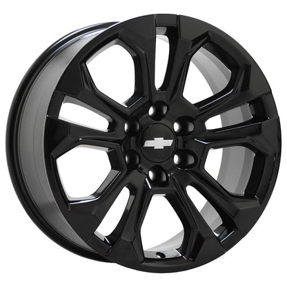 20" Chevrolet Silverado 1500 Gloss Black wheels rims Factory OEM Set 14090