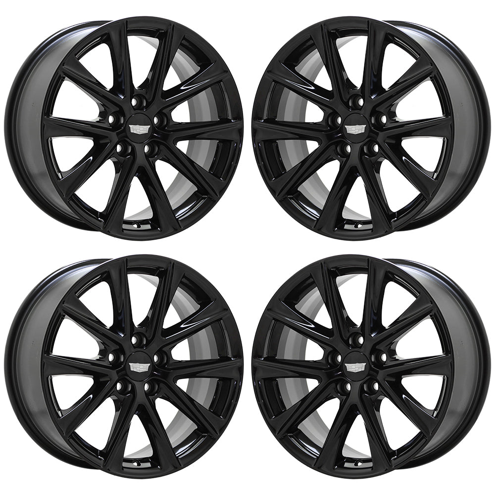 18" Cadillac CT4 Gloss Black wheels rims Factory OEM set 4860 4858