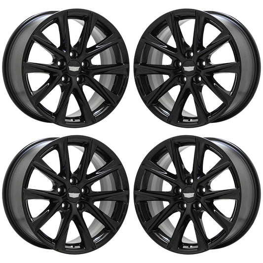 18" Cadillac CT4 Gloss Black wheels rims Factory OEM set 4860 4858