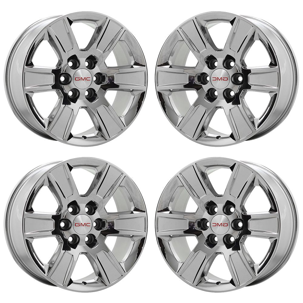20" GMC Sierra 1500 Bright Chrome wheels rims Factory OEM set 5650