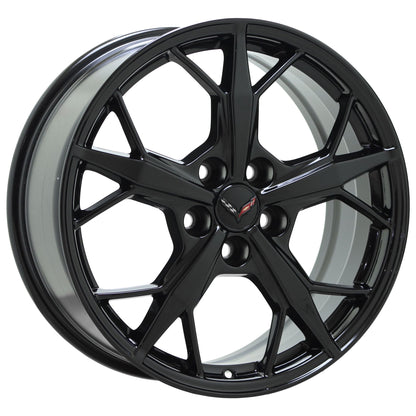 19x8.5 20x11 Corvette C8 Trident Gloss Black wheels Factory OEM GM 14011 14012