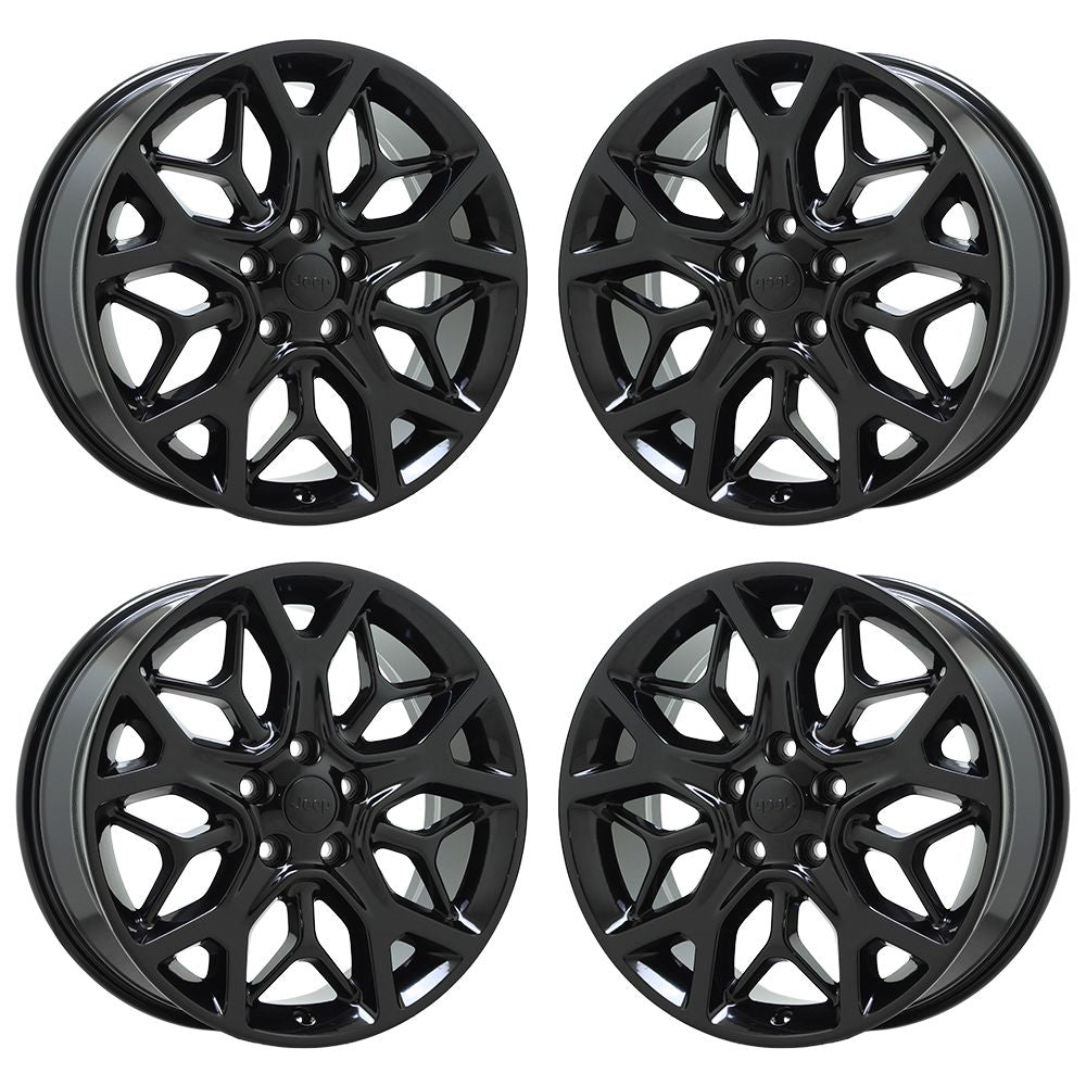 20" Jeep Grand Cherokee Gloss Black wheels rims Factory OEM set 9181