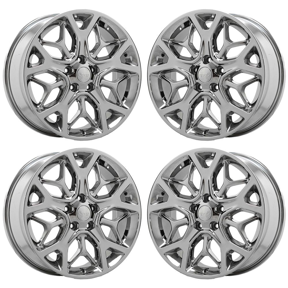 20" Jeep Grand Cherokee Bright Chrome wheels rims Factory OEM set 9181