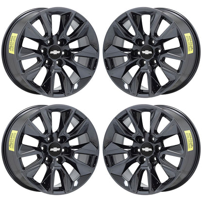 20" GMC Silverado Suburban Tahoe Black Chrome wheels rims Factory OEM set 5916