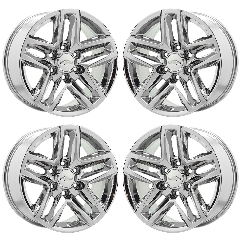18" Silverado Tahoe Sierra 1500 Yukon Bright Chrome wheels Factory OEM set 5911