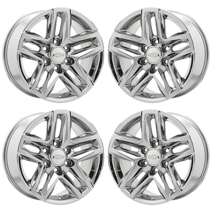 18" Silverado Tahoe Sierra 1500 Yukon Bright Chrome wheels Factory OEM set 5911