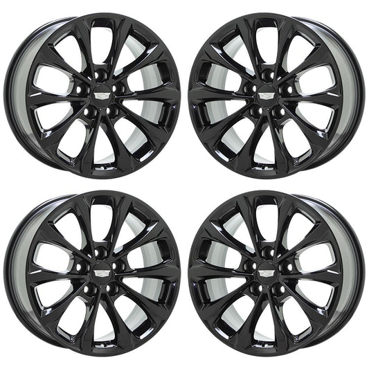 18" Cadillac CT5 CTS Premium Luxury Gloss Black wheels rims Factory OEM set 4837