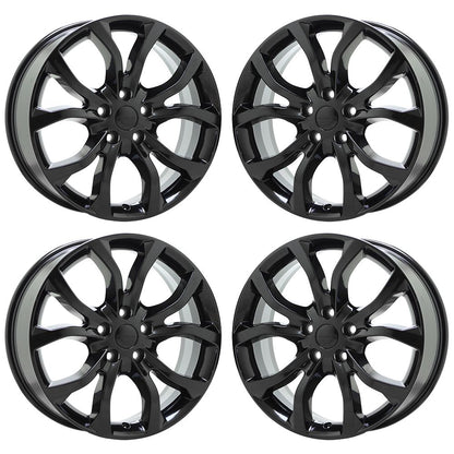 20" Jeep Grand Cherokee Gloss Black wheels rim OEM set 2568 2663 EXCHANGE