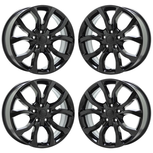 20" Jeep Grand Cherokee Gloss Black wheels rim OEM set 2568 2663 EXCHANGE