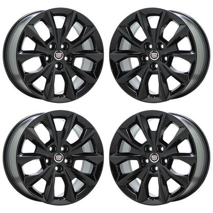 19" Cadillac CTS 2014-2019 Sedan Gloss Black wheels rims OEM set 4751 EXCHANGE