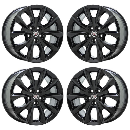 19" Cadillac CTS 2014-2019 Sedan Gloss Black wheels rims OEM set 4751 EXCHANGE