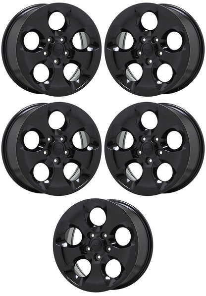 18" Jeep Wrangler Altitude Gloss Black wheels rims Factory OEM set5 9119