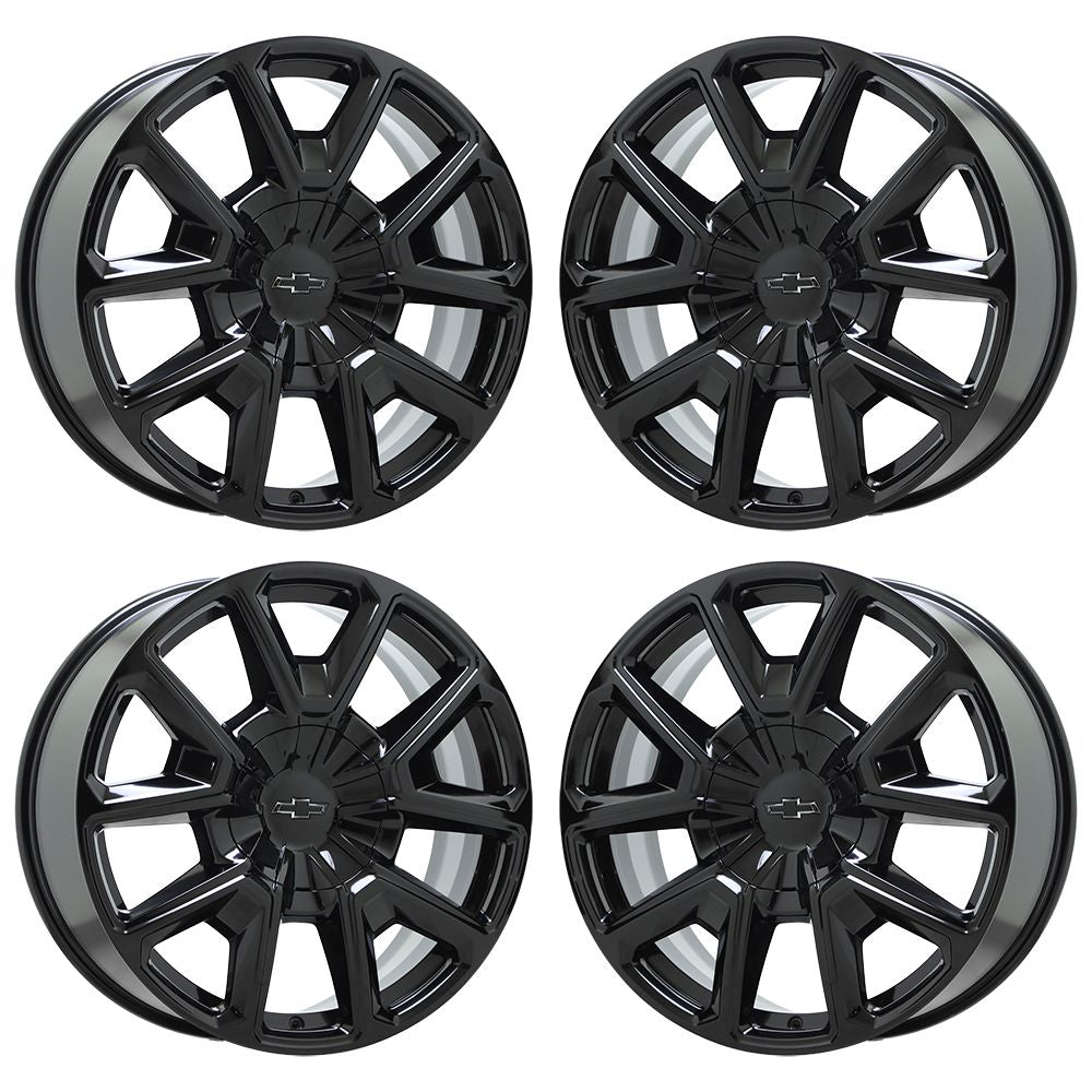 22" Chevrolet Silverado 1500 Tahoe RST Black wheels rims Factory OEM set 14035