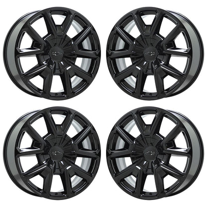 22" Chevrolet Silverado 1500 Tahoe RST Black wheels rims Factory OEM set 14035