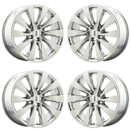 19" Lincoln MKS Bright Chrome wheels rims Factory OEM set 2009-2016 - 3928