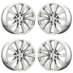 19" Lincoln MKS PVD Chrome wheels rims Factory OEM set 2009-2016 - 3928