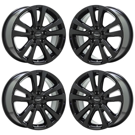 17" Chrysler 200 Gloss Black wheels rims Factory OEM set 2511 - 2015-2017