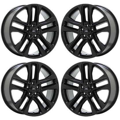 20" Ford Explorer 2011-2019 Gloss Black wheels rims Factory OEM set 10060