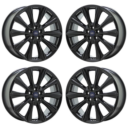 20" Ford Edge Lincoln MKX Gloss Black wheels rims OEM set 10107 EXCHANGE